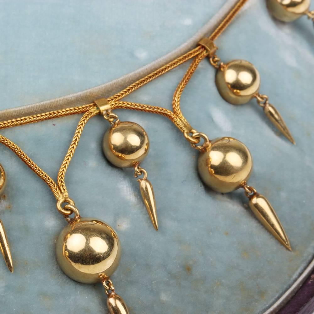 19Th Century French Gold Dagger Necklace Set In Excellent Condition For Sale In Austin, TX