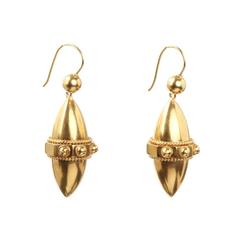 Victorian Gold Torpedo Drop Earrings