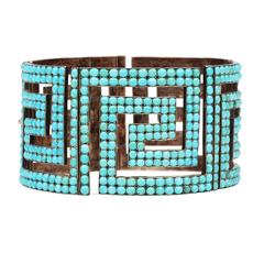 Antique Victorian  Persian Turquoise Gold Bangle Bracelet