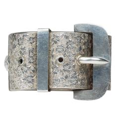 Antique Victorian Sterling Silver Buckle Bangle Bracelet