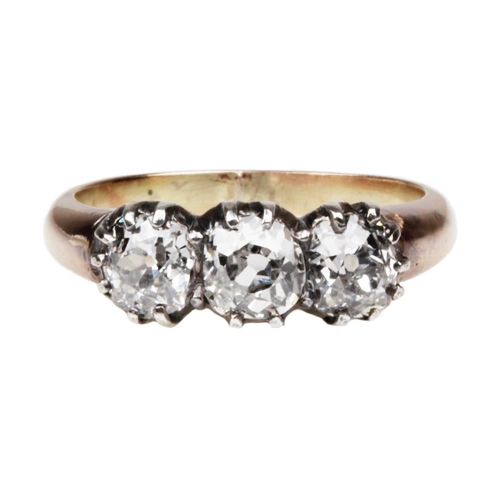 19th Century Old Mine Cut Diamond Engagement Ring