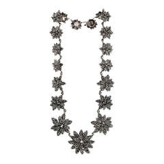 Victorian Cut Steel Flower Necklace