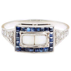 Art Deco White Gold Baby Teeth Ring