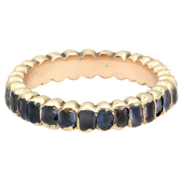 Early Georgian Sapphire Gold Eternity Band