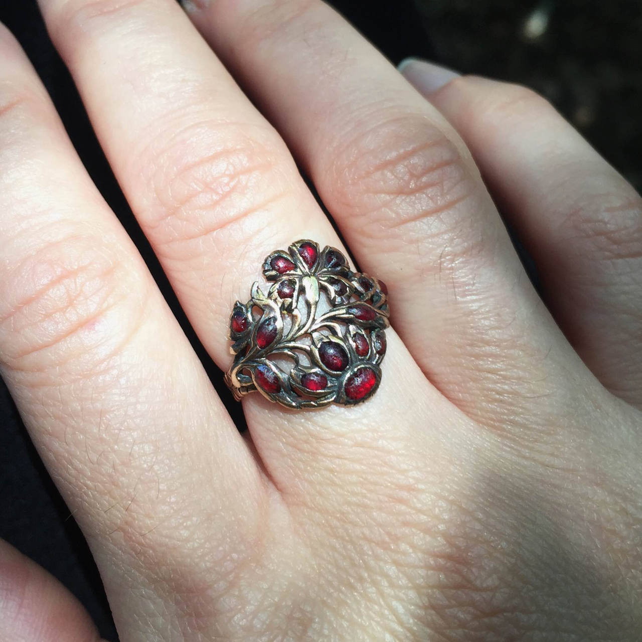 Georgian Garnet Gold Giardinetti Ring 1