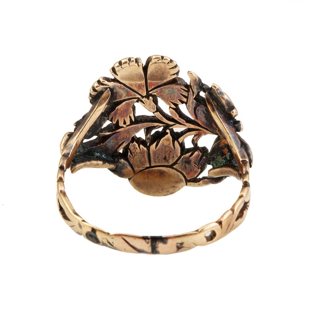 Georgian Garnet Gold Giardinetti Ring In Excellent Condition In Austin, TX