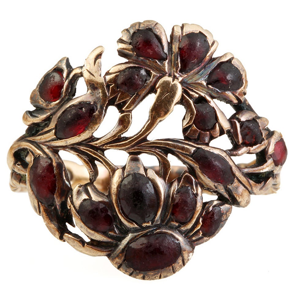 Georgian Garnet Gold Giardinetti Ring