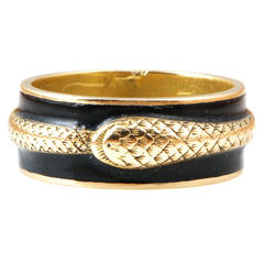Early 19th Century Enamel Gold Snake Mourning Ring