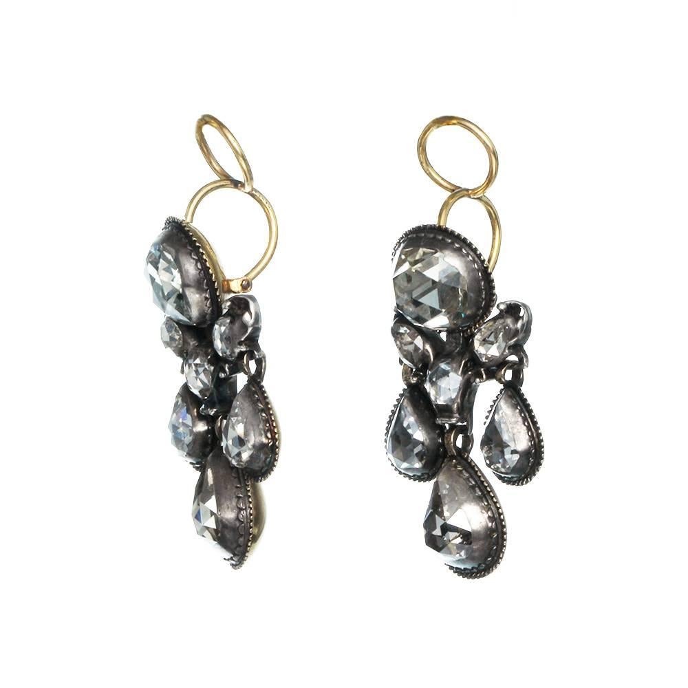 Women's Dutch Rose Cut Diamond Earrings