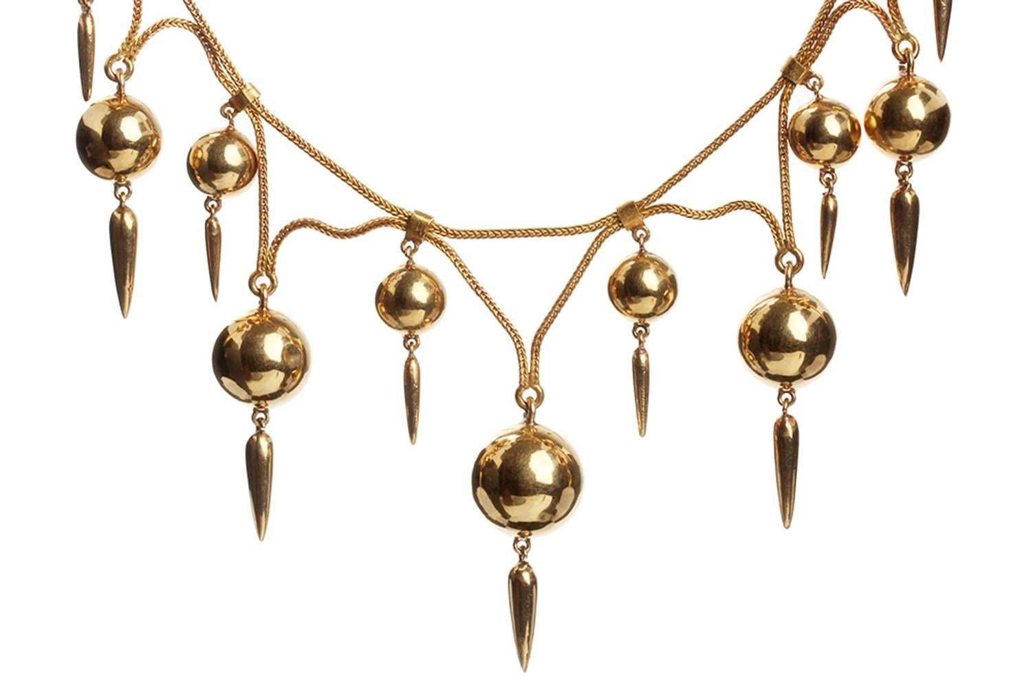 Women's 19Th Century French Gold Dagger Necklace Set For Sale