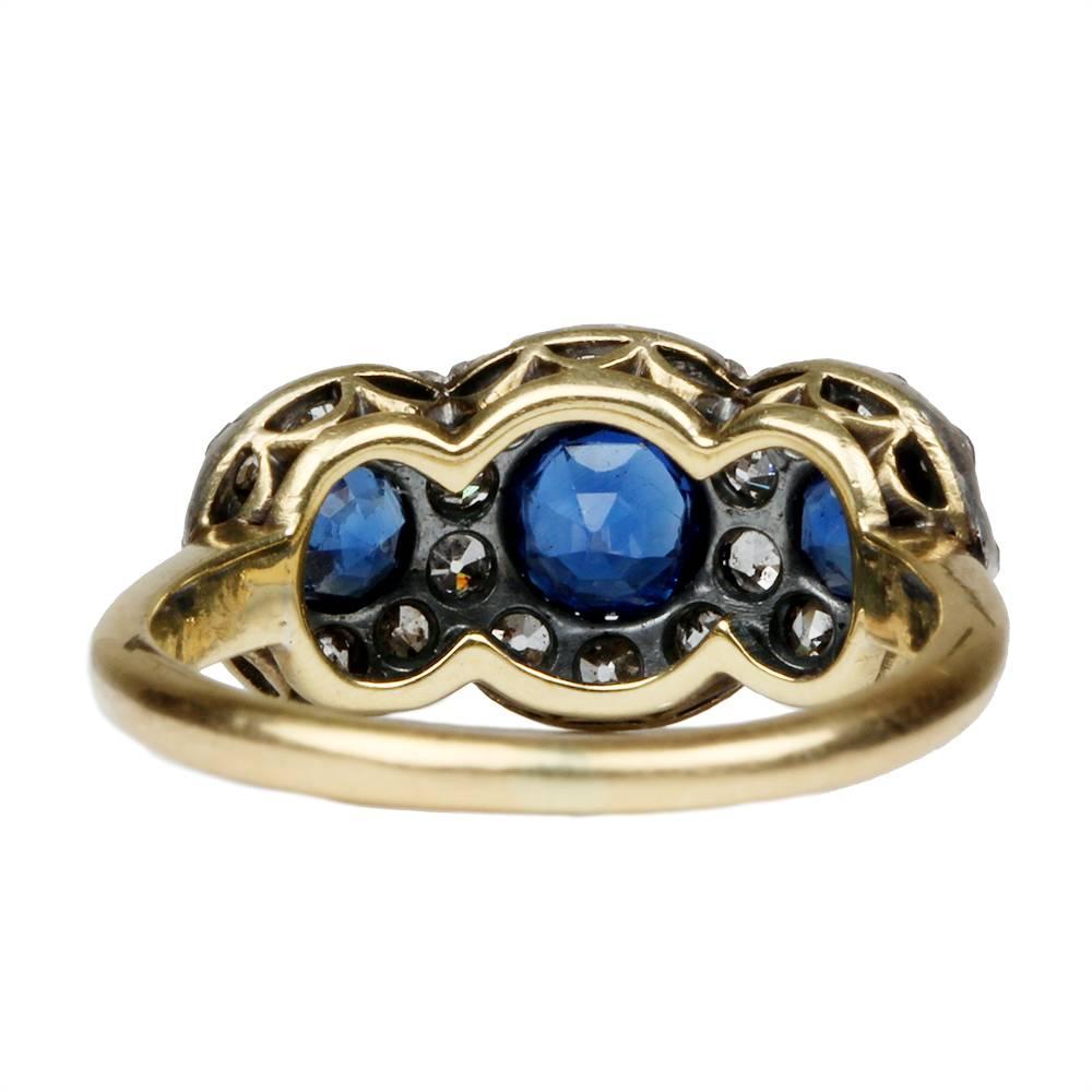 Victorian 19th Century Sapphire Diamond Ring