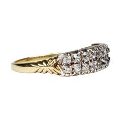 19th Century Half Hoop Diamond Silver Gold Ring