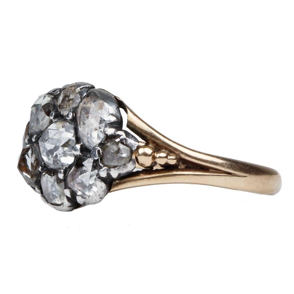 Women's Georgian Rose Cut Diamond Cluster Ring