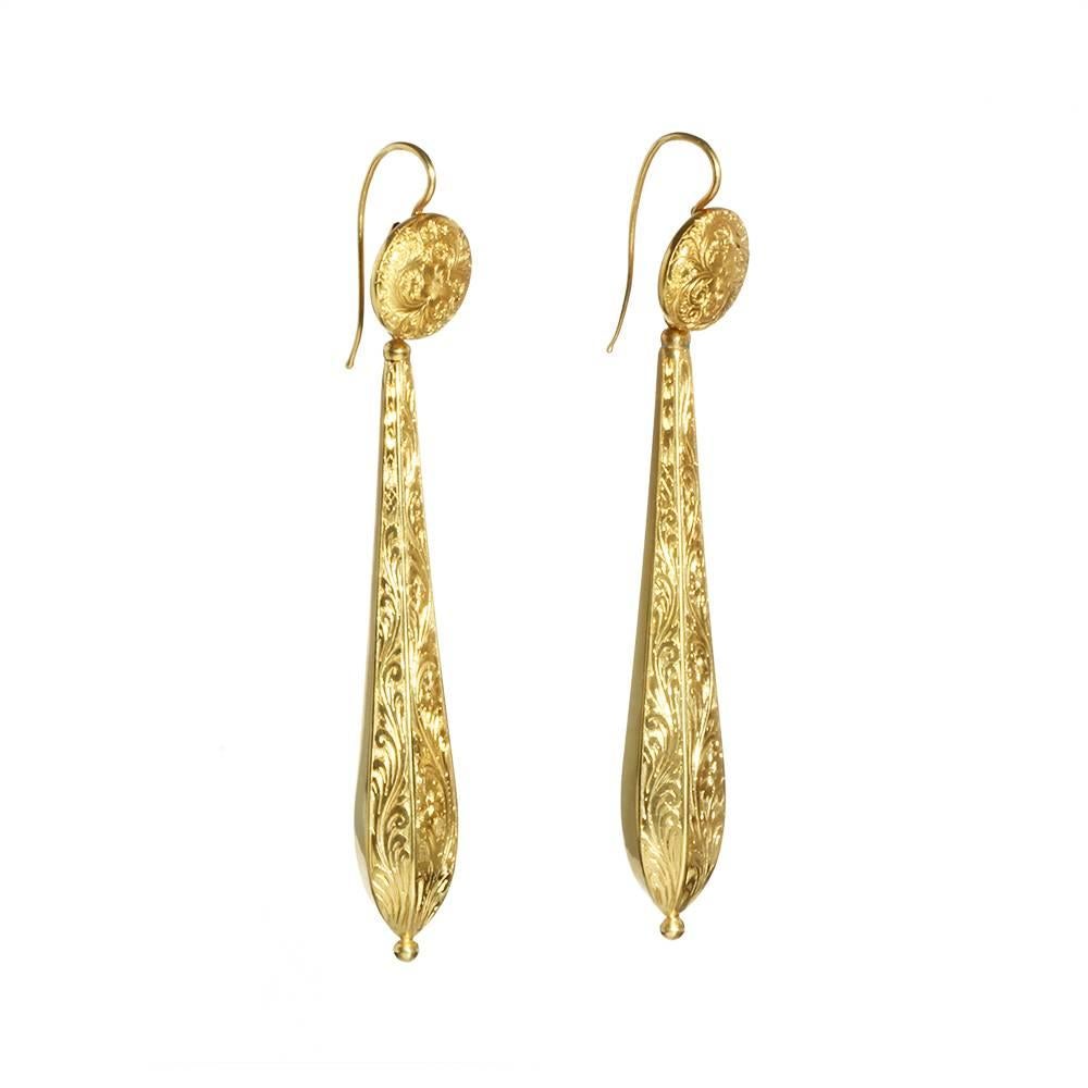 Women's Georgian Gold Torpedo Earrings