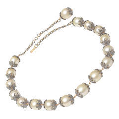 South Sea Pearls with Pave Set Diamond Bead Caps