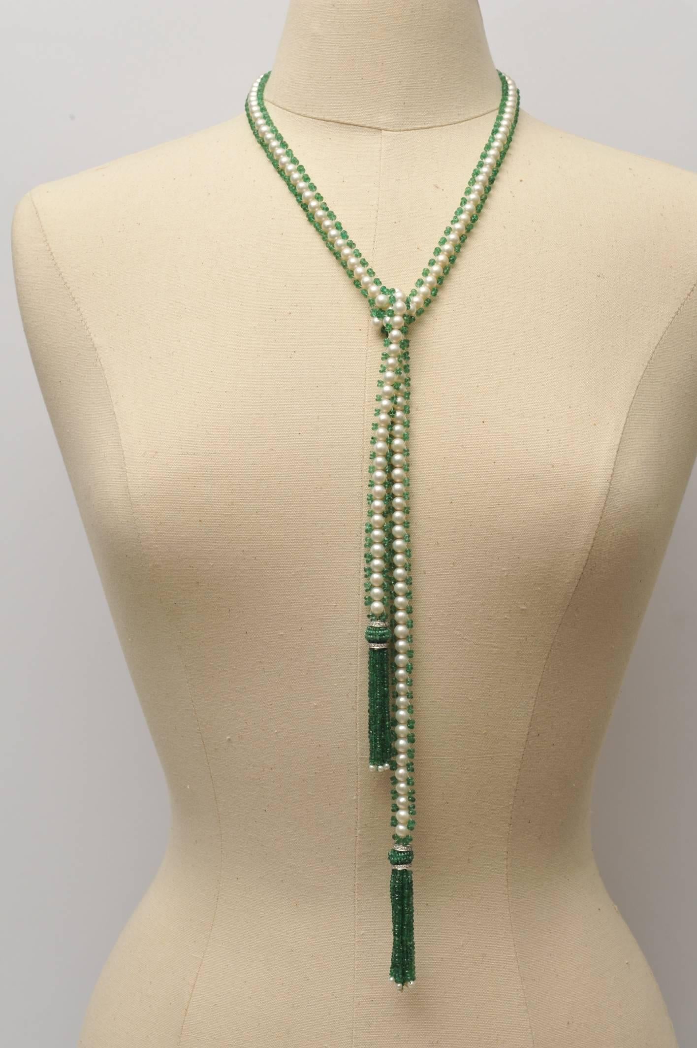 emerald lariat necklace