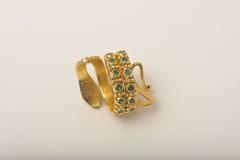 sapphire emerald diamond gold Snake Ring