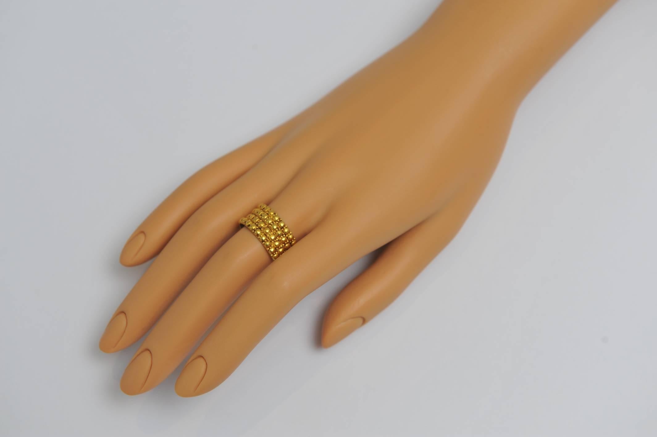 Women's 22 Karat Gold Textured Coil Ring