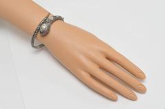 Diamond Snake Bracelet with Ruby Eyes