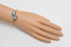 Bracciale in oro 18 carati con ametista verde "Prasiolite" e diamante