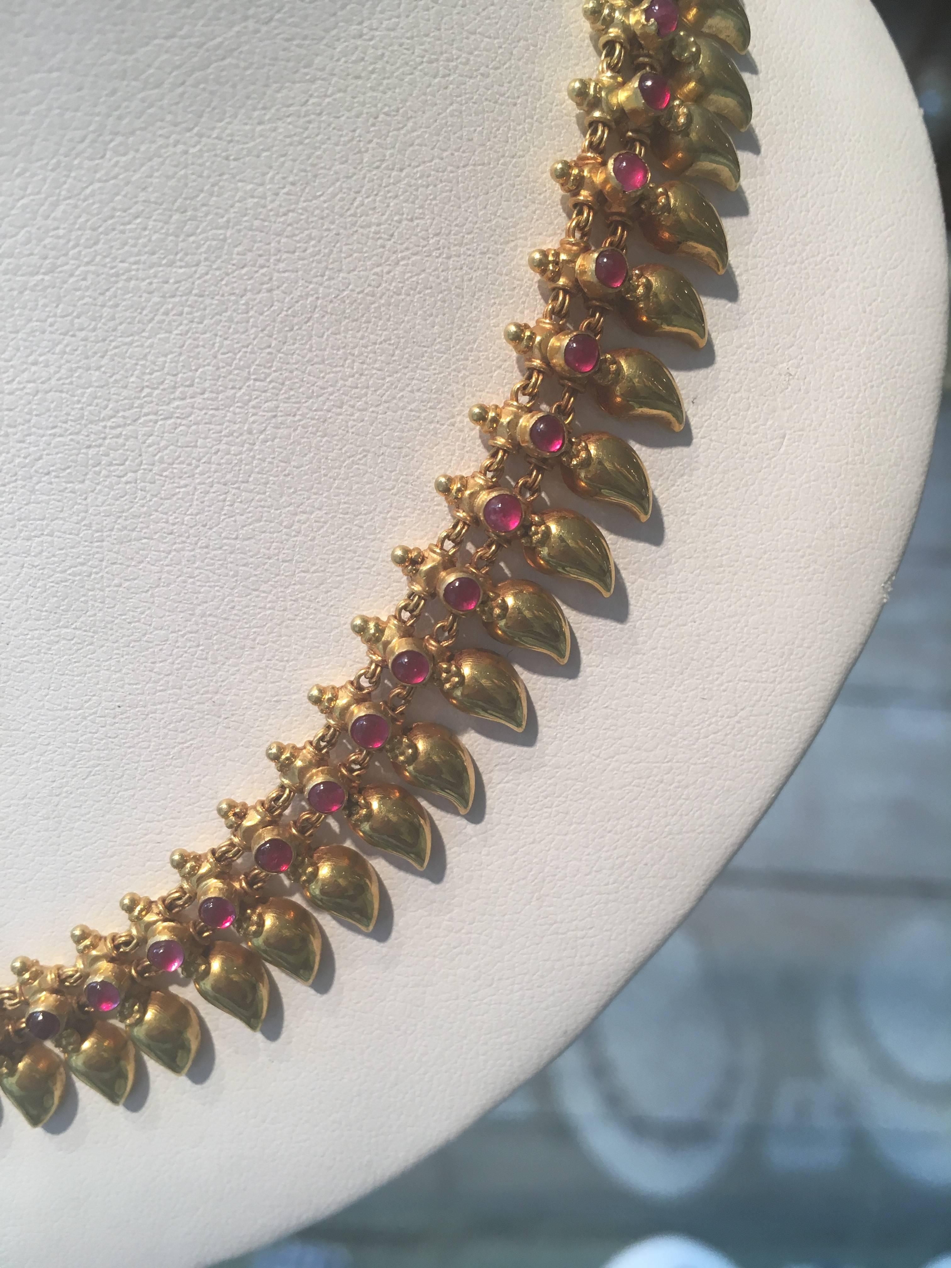 ruby necklace gold
