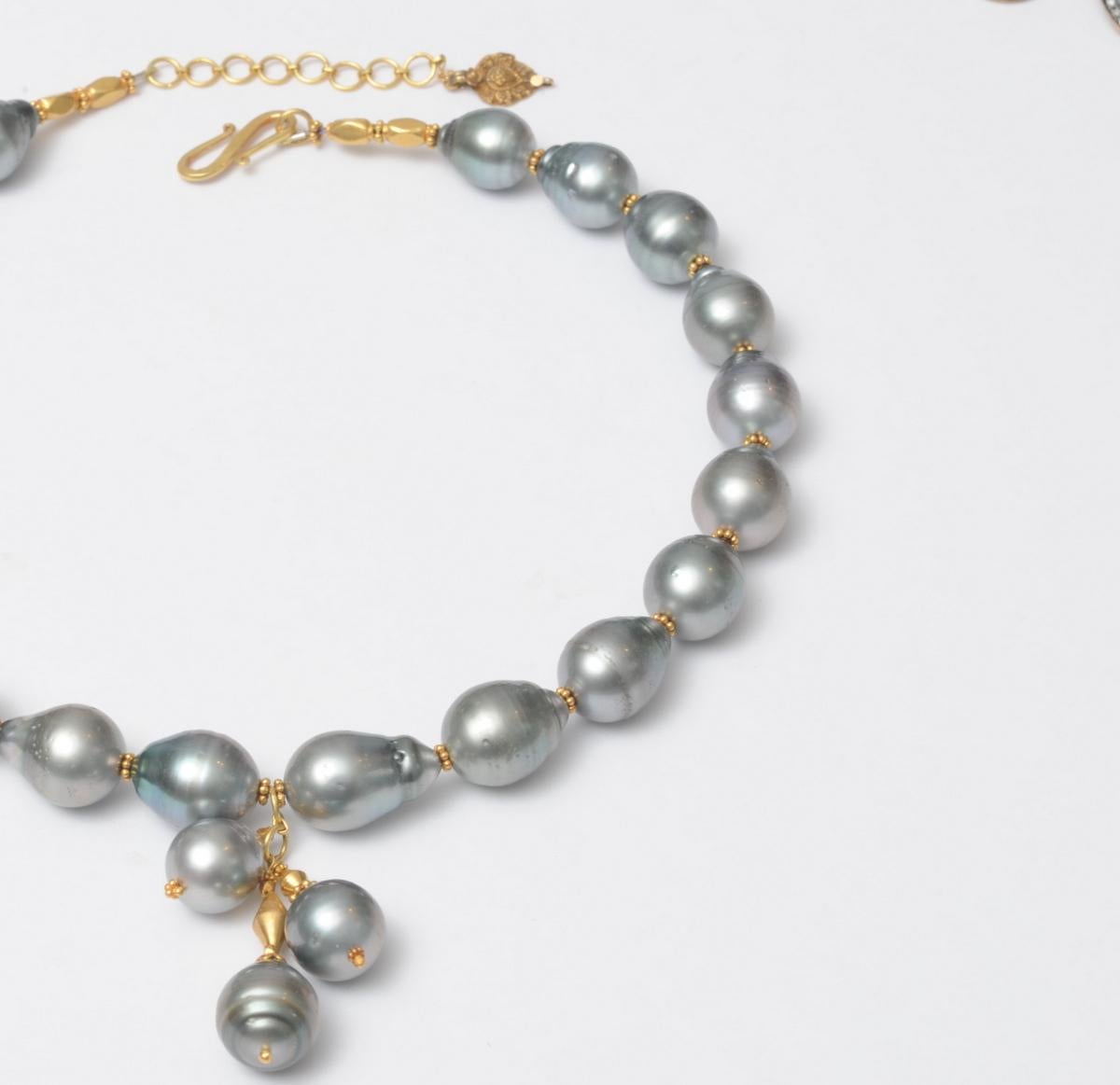 Artist Tahitian Pearls and 18 Karat Gold Necklace by Deborah Lockhart Phillips