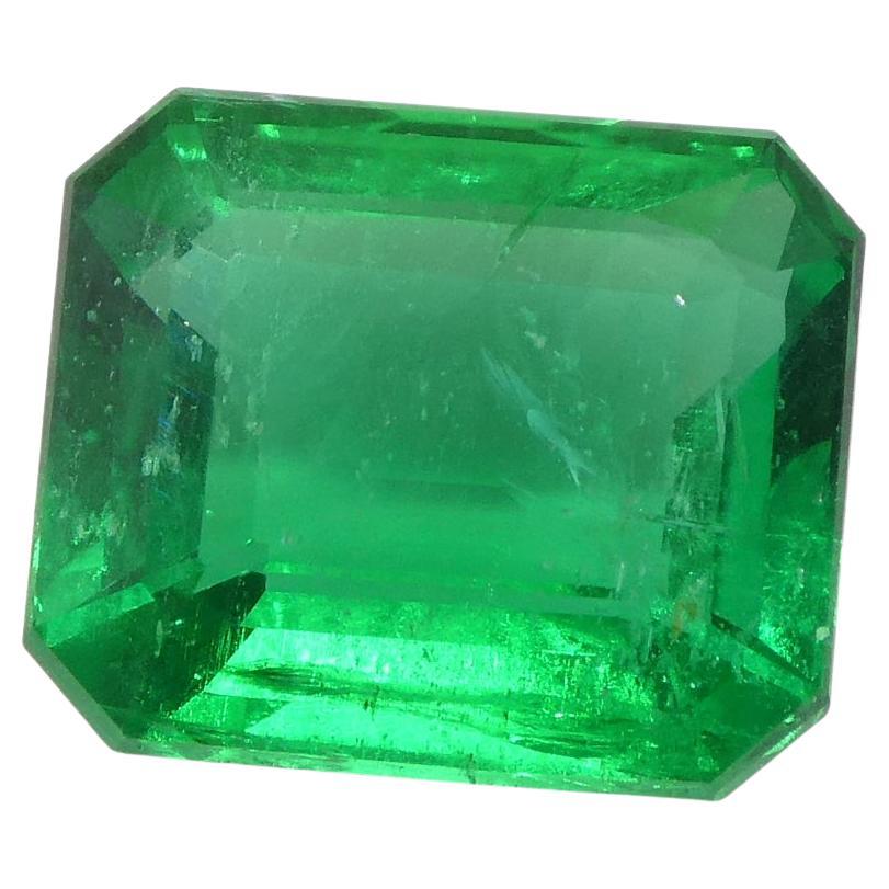 2.31ct Octagonal/Emerald Cut Green Emerald GIA Certified Zambia For Sale