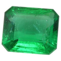 2.31ct Octagonal/Emerald Cut Green Emerald GIA Certified Zambia