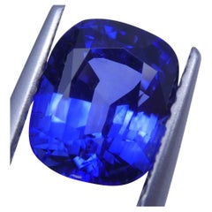 Saphir bleu vif en forme de tournesol, coussin de 3,03 carats certifié GIA