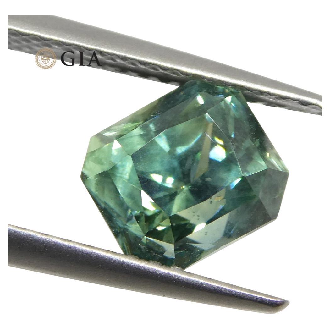 Vivid 'Trade Ideal' Teal Greenish-Blue Sapphire 2.82ct GIA Certified Unheated For Sale