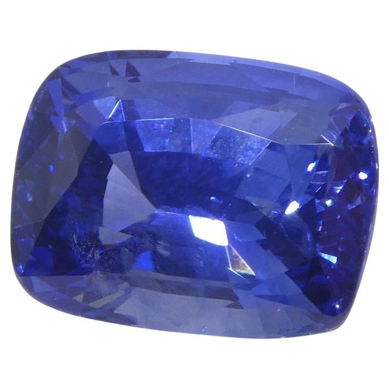 3.36ct Cushion Blue Sapphire GIA Certified Sri Lanka For Sale