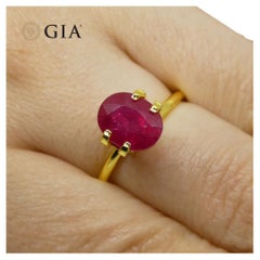 3.36ct Oval Red Ruby GIA Certified Mozambique