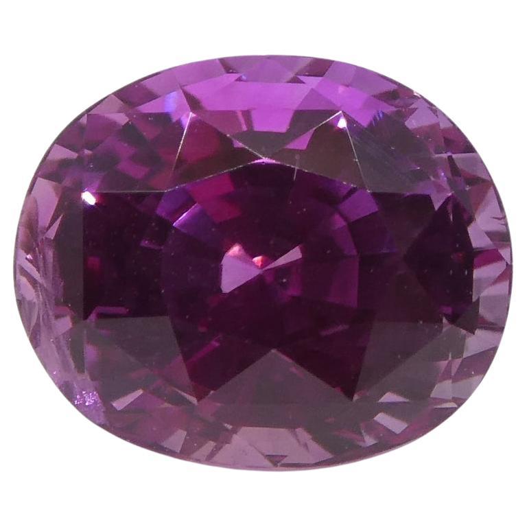 Vivid Intense Pink Sapphire 1.85ct Oval GIA Certified Madagascar