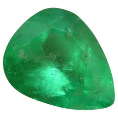 Used 1.56 ct Pear Emerald GIA Certified Colombian F1/Minor