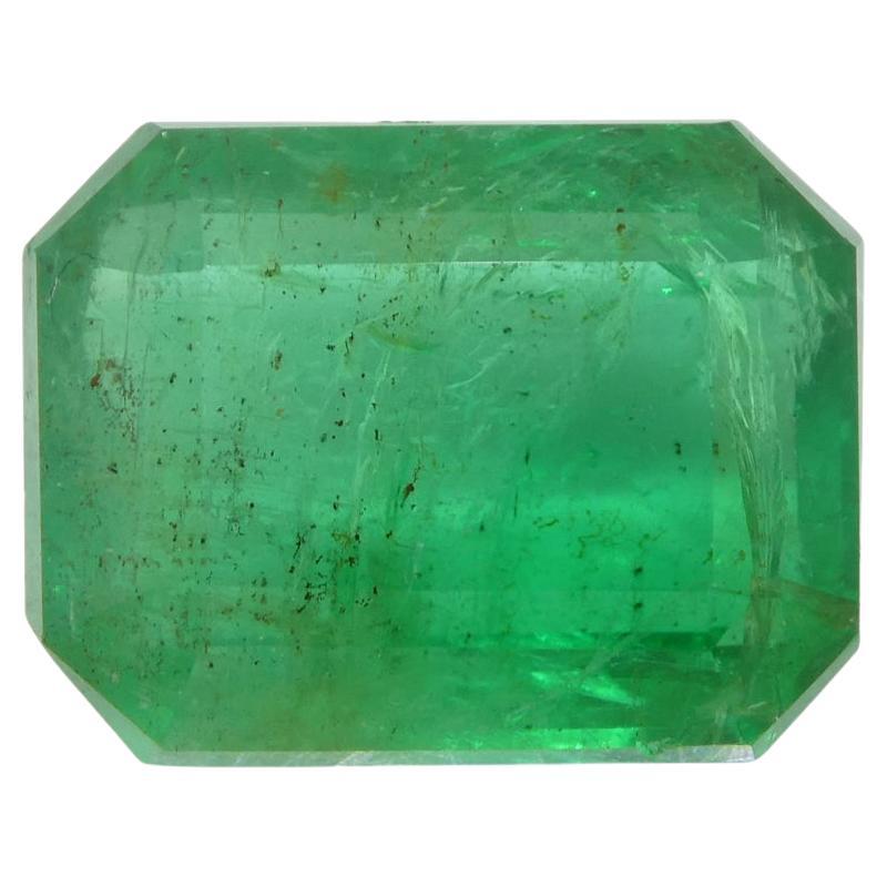6.45ct Octagonal/Emerald Cut Green Emerald GIA Certified Russia For Sale