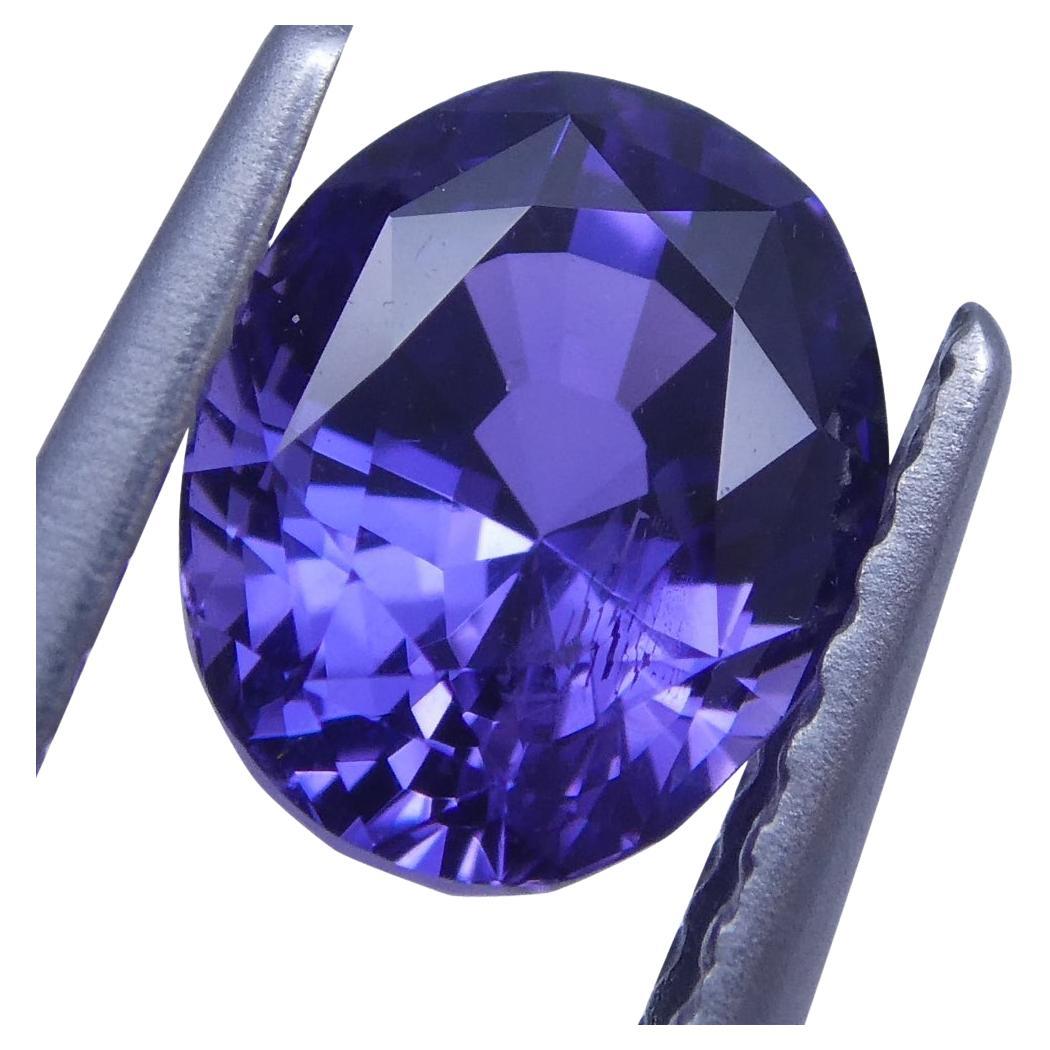 1.80 Ct Purple Sapphire Oval GIA Certified Unheated, Sri Lanka For Sale