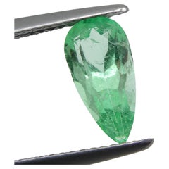 1.47 Carat Pear Emerald GIA Certified Colombian F1/Minor