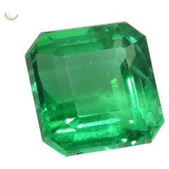 2.08 Carat Square/Octagonal Green Emerald GIA Certified Zambia