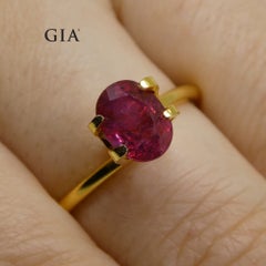 1.67 Carat Oval Red Ruby GIA Certified Madagascar Unheated