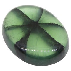 3.21 Carat Oval Green and Black Trapiche Emerald GIA Certified, Colombia