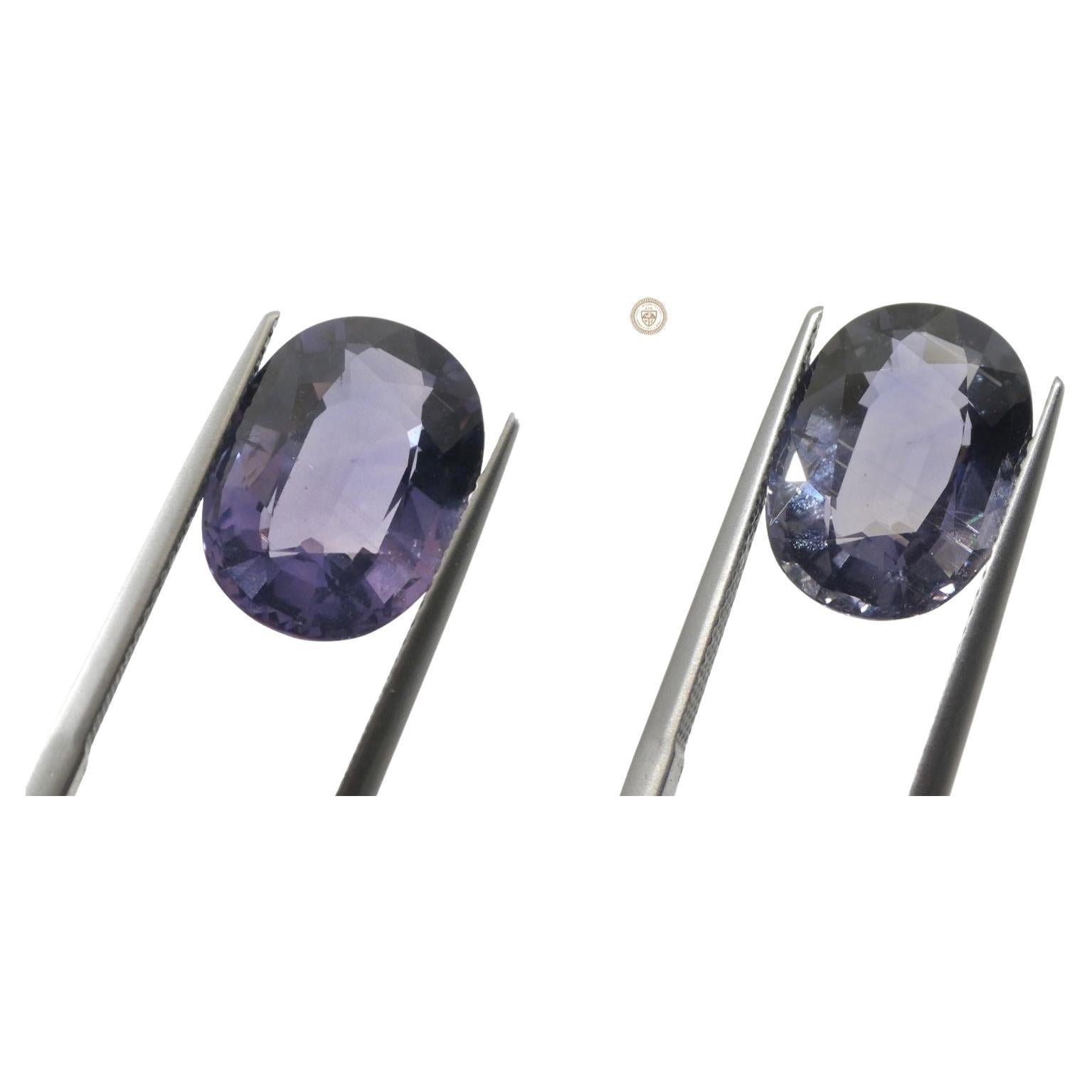 8.16ct Oval Grayish Violet to Pinkish Purple Sapphire GIA Certified For Sale