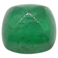Sugarloaf Cushion 2.77ct Double Cabochon Green Emerald certifié GIA, Zambia