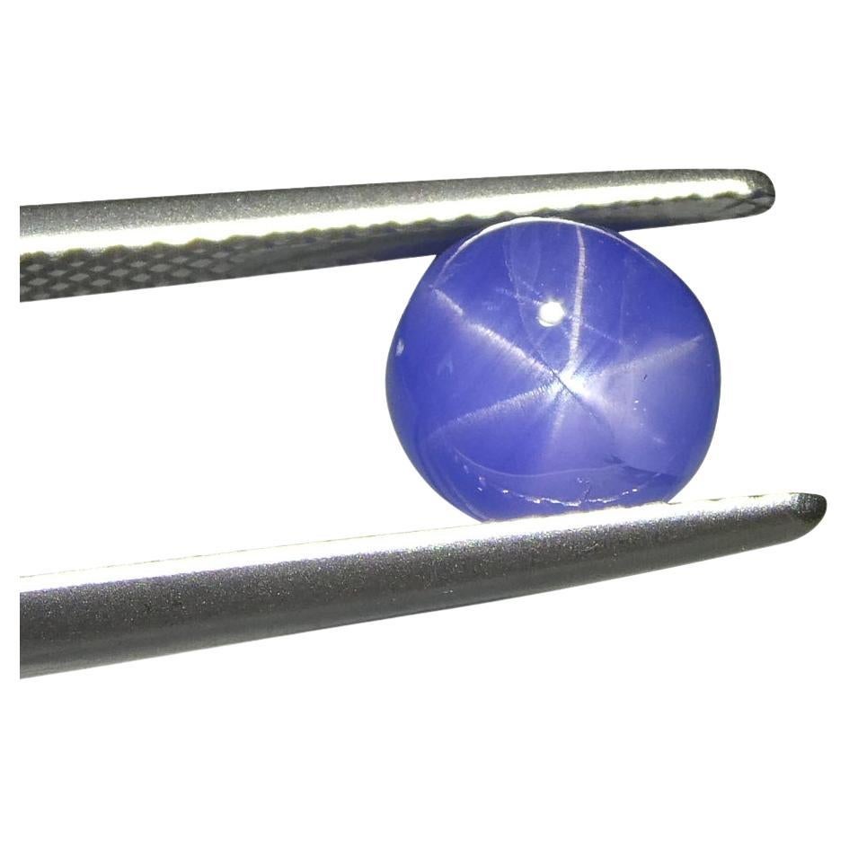 2.99ct Round Cabochon Blue Star Sapphire from Burma, Unheated For Sale