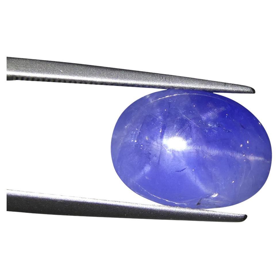 10.83ct Oval Cabochon Blue Star Sapphire GIA Certified For Sale