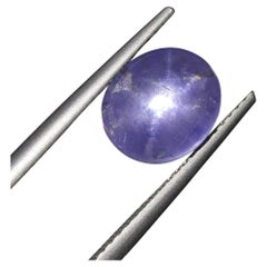 Saphir bleu étoilé cabochon ovale 5.1 carats certifié GIA