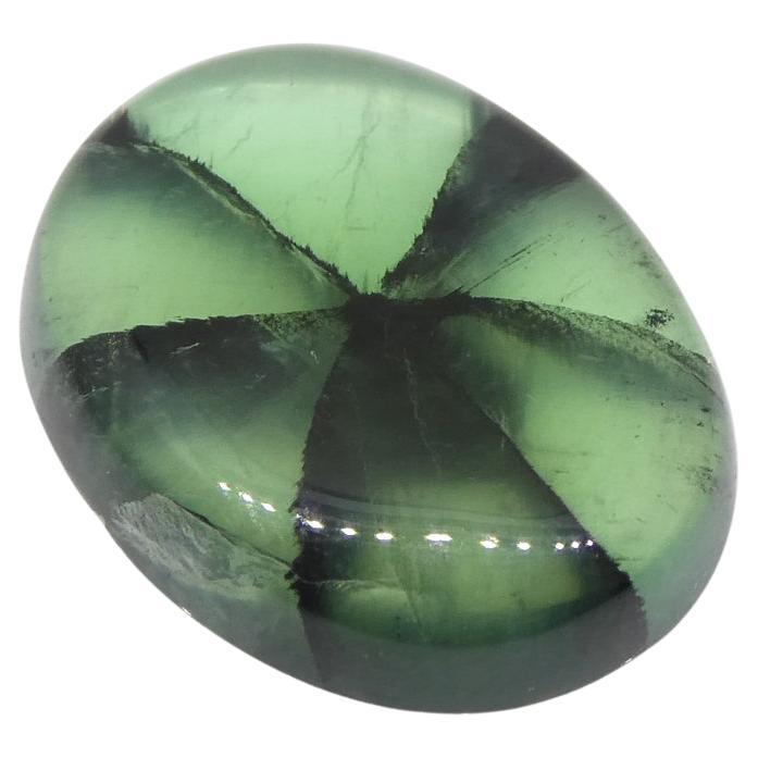 3.21ct Oval Green And Black Trapiche Emerald GIA Certified Colombia For Sale