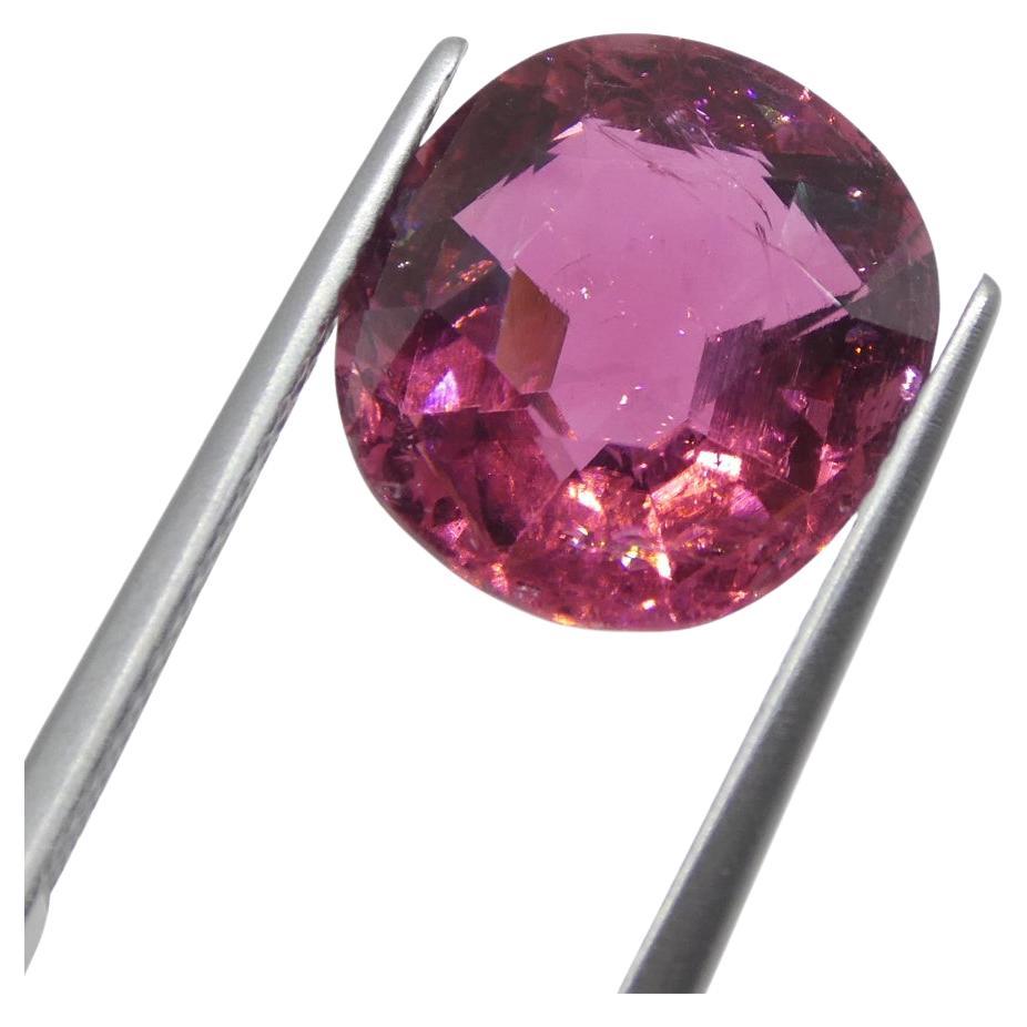 6.32ct Cushion Pink Tourmaline from Brazil For Sale