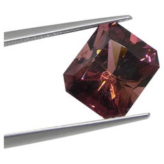 5.24ct Emerald Cut purplish Pink Tourmaline from Brazil