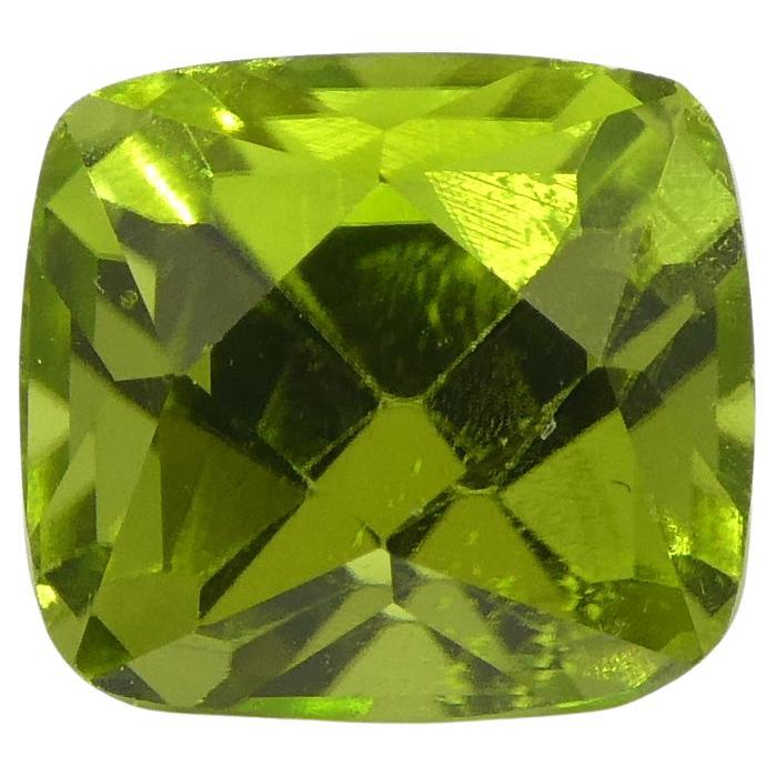 2.71ct Cushion Yellowish Green Peridot from Sapat Gali, Pakistan, Unheated For Sale