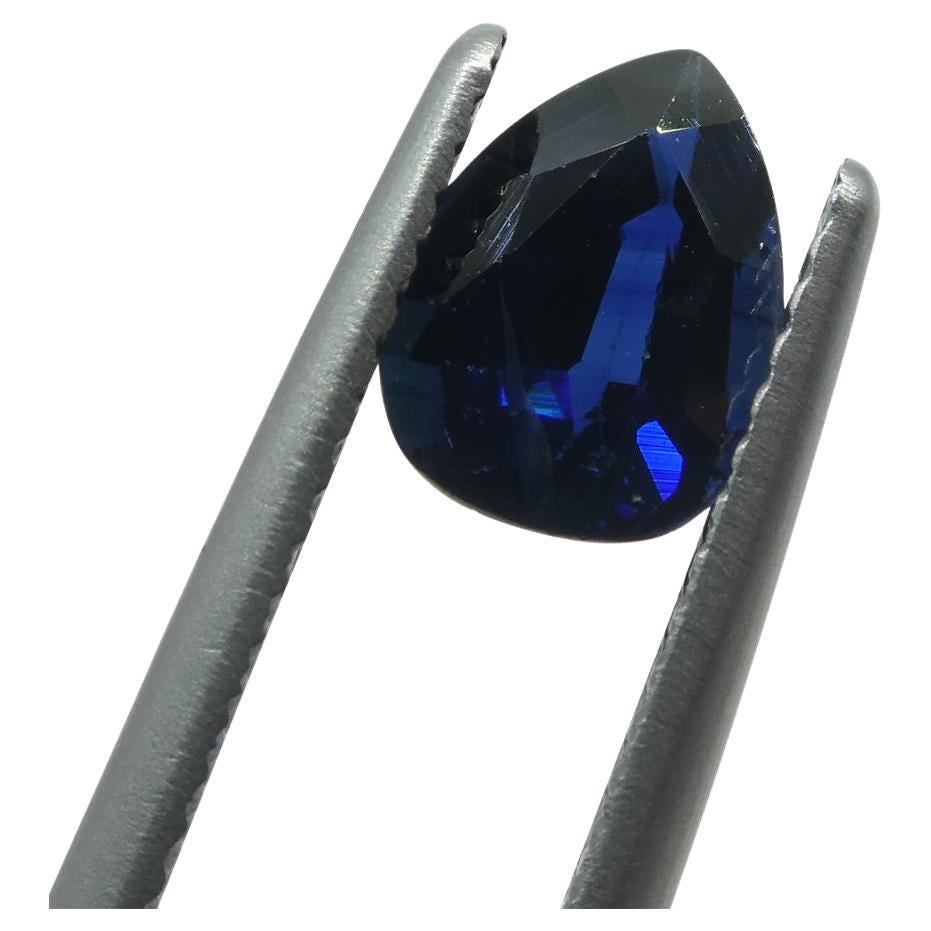 Poire saphir bleu 1,50 carat  Thailand certifiée IGI en vente